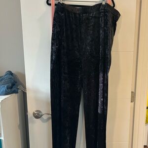 Cupio Black Velvet Wide Leg Pants